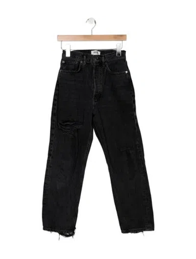 Pre-owned Agolde High-rise Straight Leg Jeans In Black