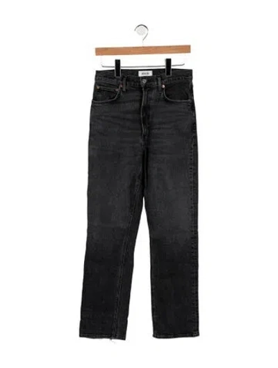 Pre-owned Agolde High-rise Straight Leg Jeans In Black