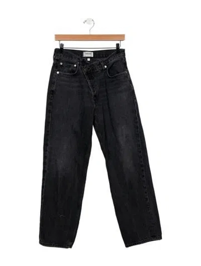 Pre-owned Agolde High-rise Straight Leg Jeans In Black
