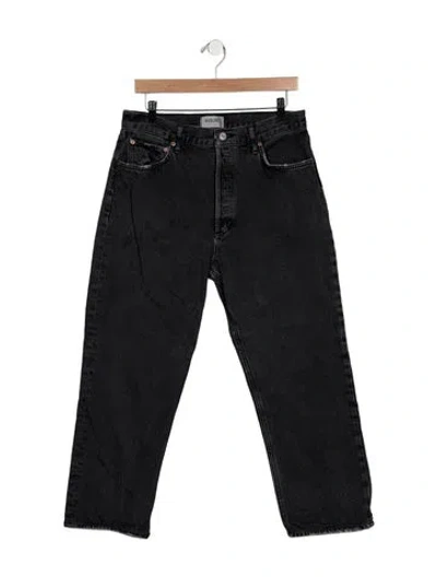 Pre-owned Agolde High-rise Straight Leg Jeans In Black