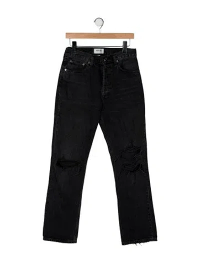 Pre-owned Agolde High-rise Straight Leg Jeans In Black