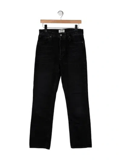 Pre-owned Agolde High-rise Straight Leg Jeans In Black