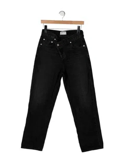 Pre-owned Agolde High-rise Straight Leg Jeans In Black