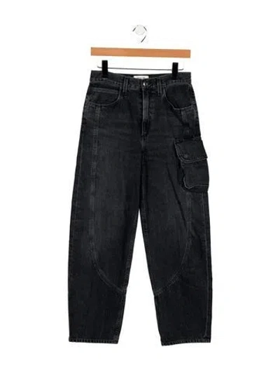 Pre-owned Agolde High-rise Straight Leg Jeans In Black
