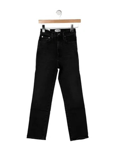 Pre-owned Agolde High-rise Straight Leg Jeans In Black