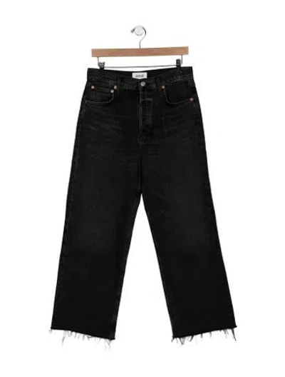 Pre-owned Agolde High-rise Straight Leg Jeans In Black