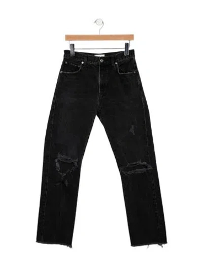 Pre-owned Agolde High-rise Straight Leg Jeans In Black