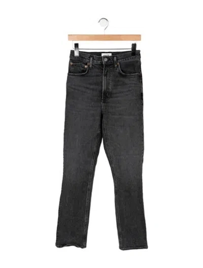 Pre-owned Agolde High-rise Straight Leg Jeans In Black