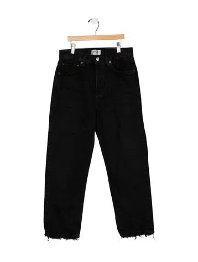 Pre-owned Agolde High-rise Straight Leg Jeans In Black