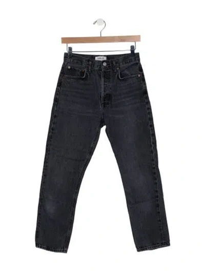 Pre-owned Agolde High-rise Straight Leg Jeans In Black
