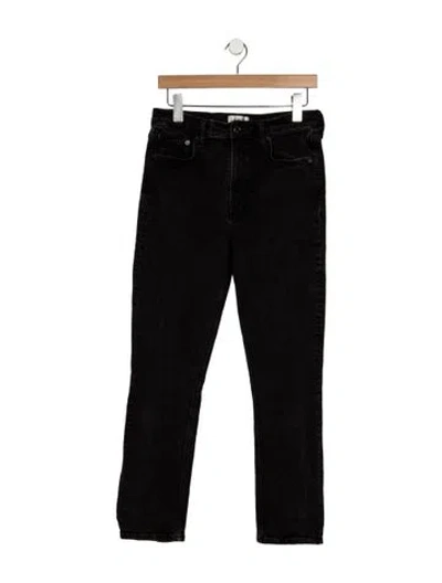 Pre-owned Agolde High-rise Straight Leg Jeans In Black