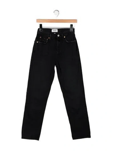 Pre-owned Agolde High-rise Straight Leg Jeans In Black
