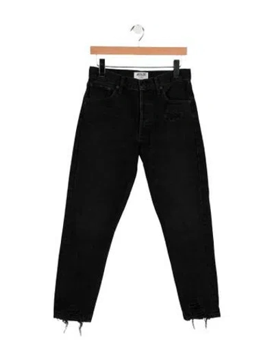 Pre-owned Agolde High-rise Straight Leg Jeans In Black