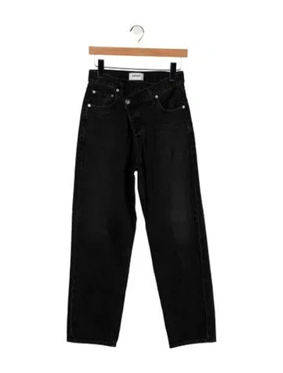 Pre-owned Agolde High-rise Straight Leg Jeans In Black
