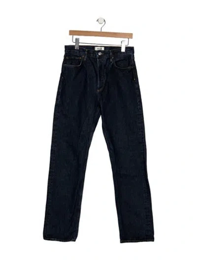Pre-owned Agolde High-rise Straight Leg Jeans In Black