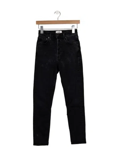 Pre-owned Agolde High-rise Straight Leg Jeans In Black