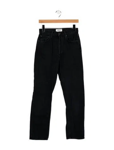 Pre-owned Agolde High-rise Straight Leg Jeans In Black