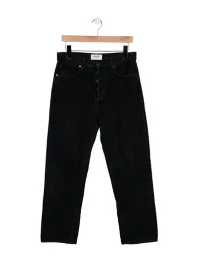 Pre-owned Agolde High-rise Straight Leg Jeans In Black