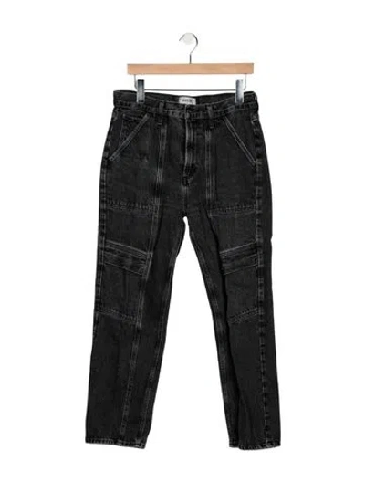 Pre-owned Agolde High-rise Straight Leg Jeans In Black