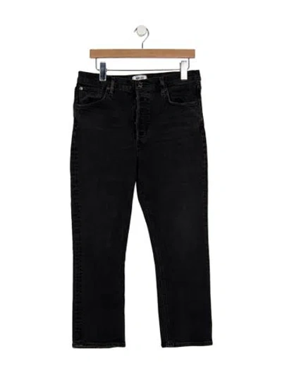 Pre-owned Agolde High-rise Straight Leg Jeans In Black
