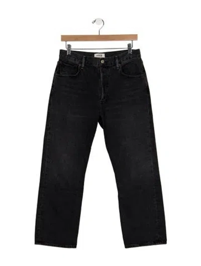 Pre-owned Agolde High-rise Straight Leg Jeans In Black