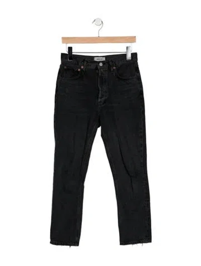 Pre-owned Agolde High-rise Straight Leg Jeans In Black