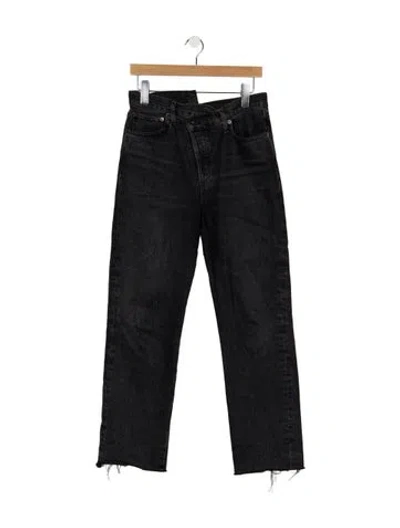 Pre-owned Agolde High-rise Straight Leg Jeans In Black