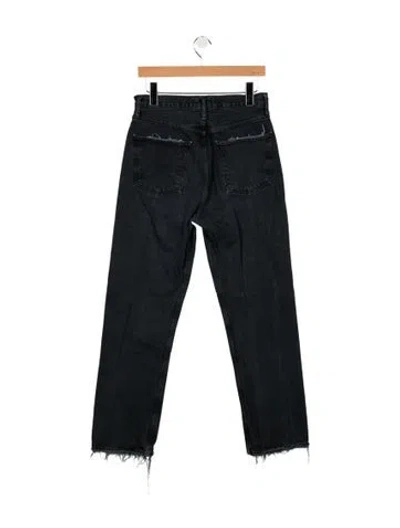 Pre-owned Agolde High-rise Straight Leg Jeans In Black