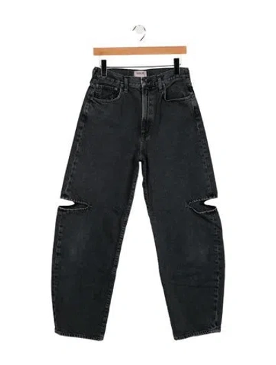 Pre-owned Agolde High-rise Straight Leg Jeans In Black