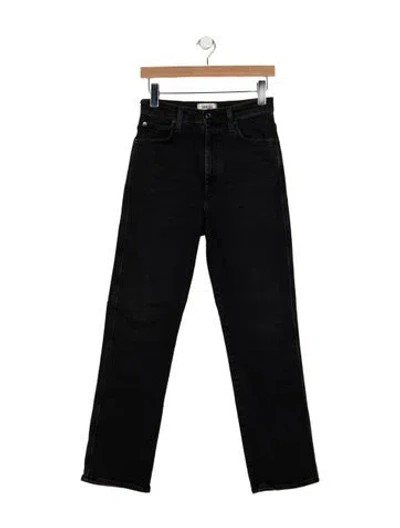 Pre-owned Agolde High-rise Straight Leg Jeans In Black
