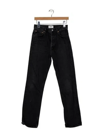 Pre-owned Agolde High-rise Straight Leg Jeans In Black