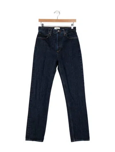 Pre-owned Agolde High-rise Straight Leg Jeans In Black