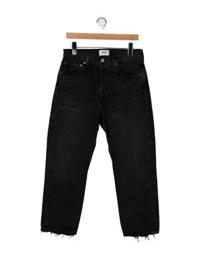 Pre-owned Agolde High-rise Straight Leg Jeans In Black