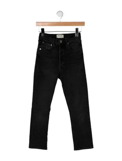 Pre-owned Agolde High-rise Straight Leg Jeans In Black