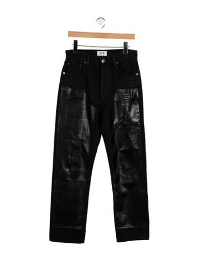 Pre-owned Agolde High-rise Straight Leg Jeans In Black
