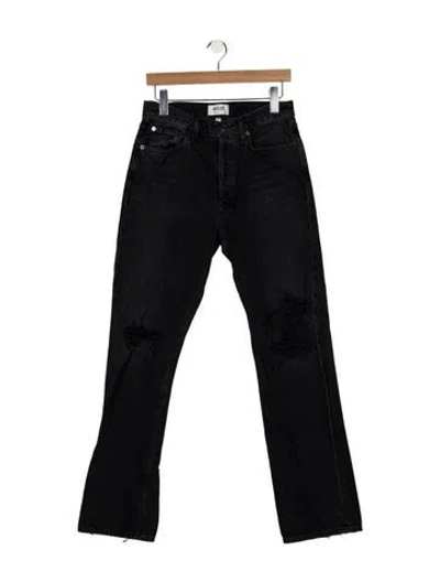 Pre-owned Agolde High-rise Straight Leg Jeans In Black