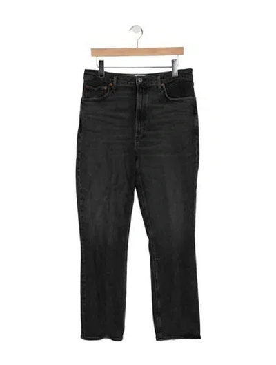 Pre-owned Agolde High-rise Straight Leg Jeans In Black
