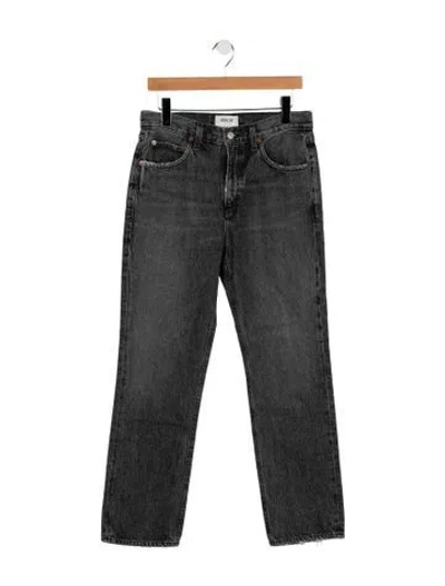 Pre-owned Agolde High-rise Straight Leg Jeans In Black
