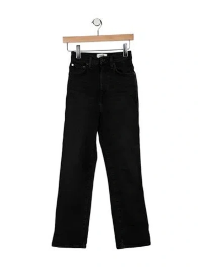 Pre-owned Agolde High-rise Straight Leg Jeans In Black
