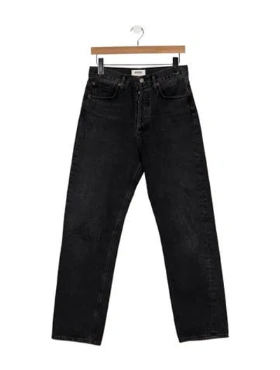 Pre-owned Agolde High-rise Straight Leg Jeans In Black