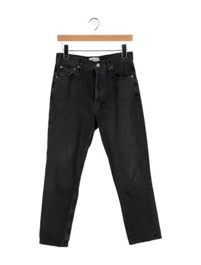 Pre-owned Agolde High-rise Straight Leg Jeans In Black