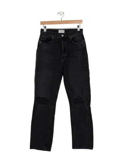 Pre-owned Agolde High-rise Straight Leg Jeans In Black