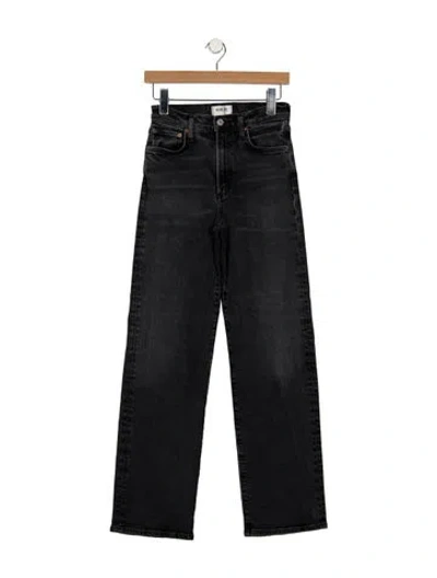 Pre-owned Agolde High-rise Straight Leg Jeans In Black