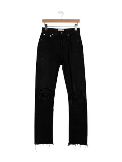 Pre-owned Agolde High-rise Straight Leg Jeans In Black
