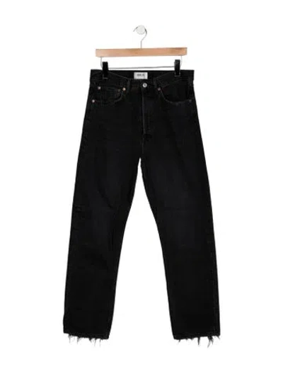 Pre-owned Agolde High-rise Straight Leg Jeans In Black