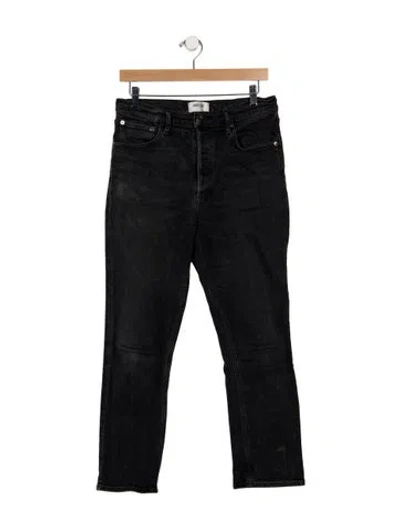 Pre-owned Agolde High-rise Straight Leg Jeans In Black