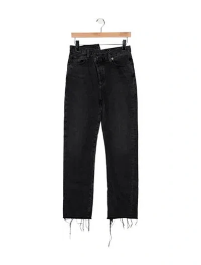 Pre-owned Agolde High-rise Straight Leg Jeans In Black