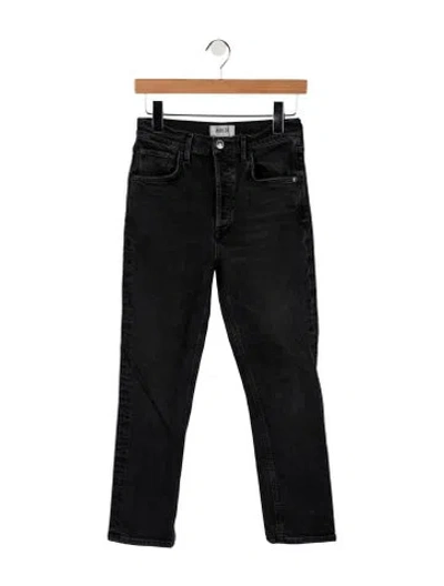 Pre-owned Agolde High-rise Straight Leg Jeans In Black