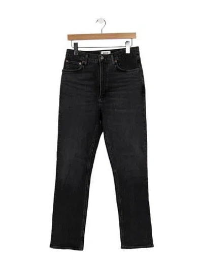 Pre-owned Agolde High-rise Straight Leg Jeans In Black