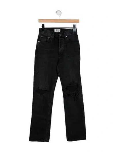 Pre-owned Agolde High-rise Straight Leg Jeans In Black
